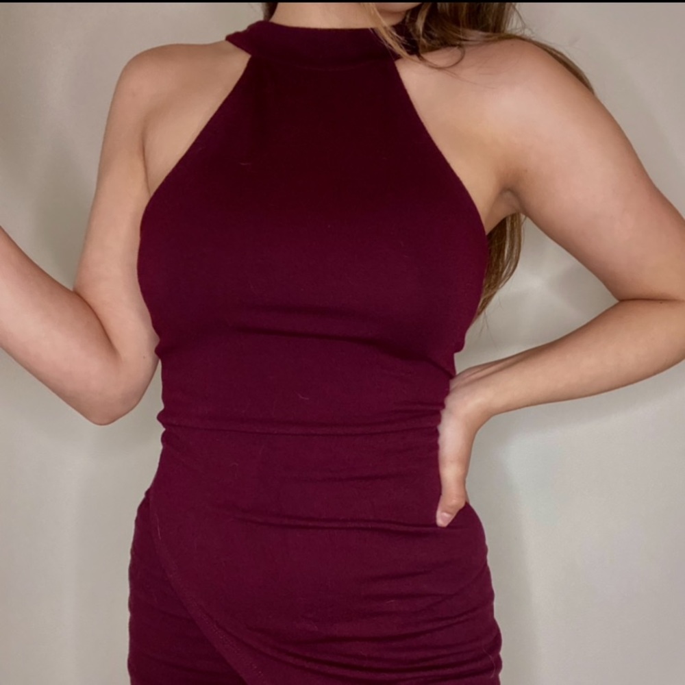 Maroon Halter Dress